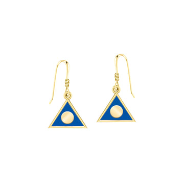 Al-Anon Solid Gold Earrings with Blue Enamel GER2228